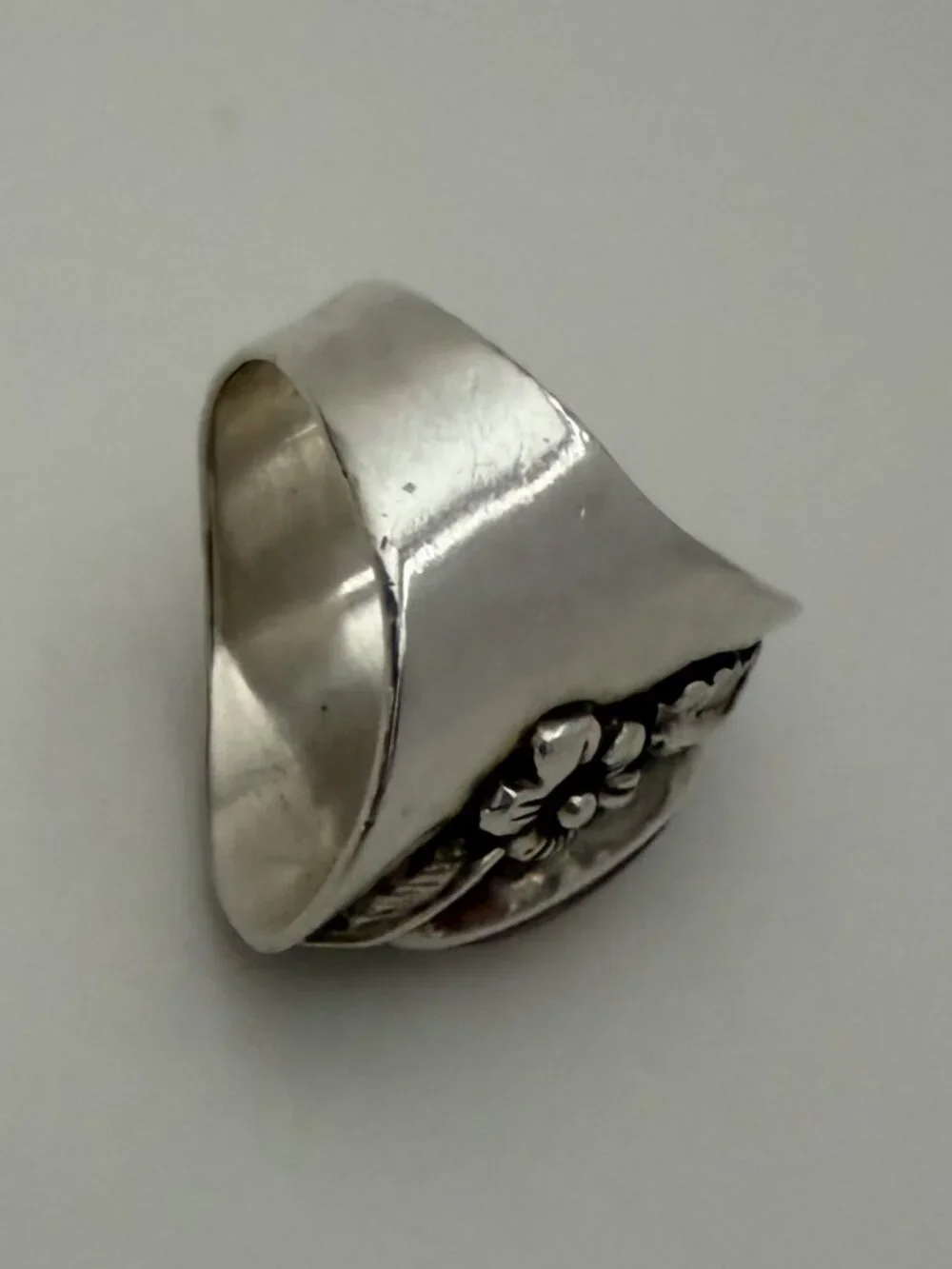 Vintage 1985 CAROL FELLEY 925 Sterling Ring w rose quartz stone Southwest design
